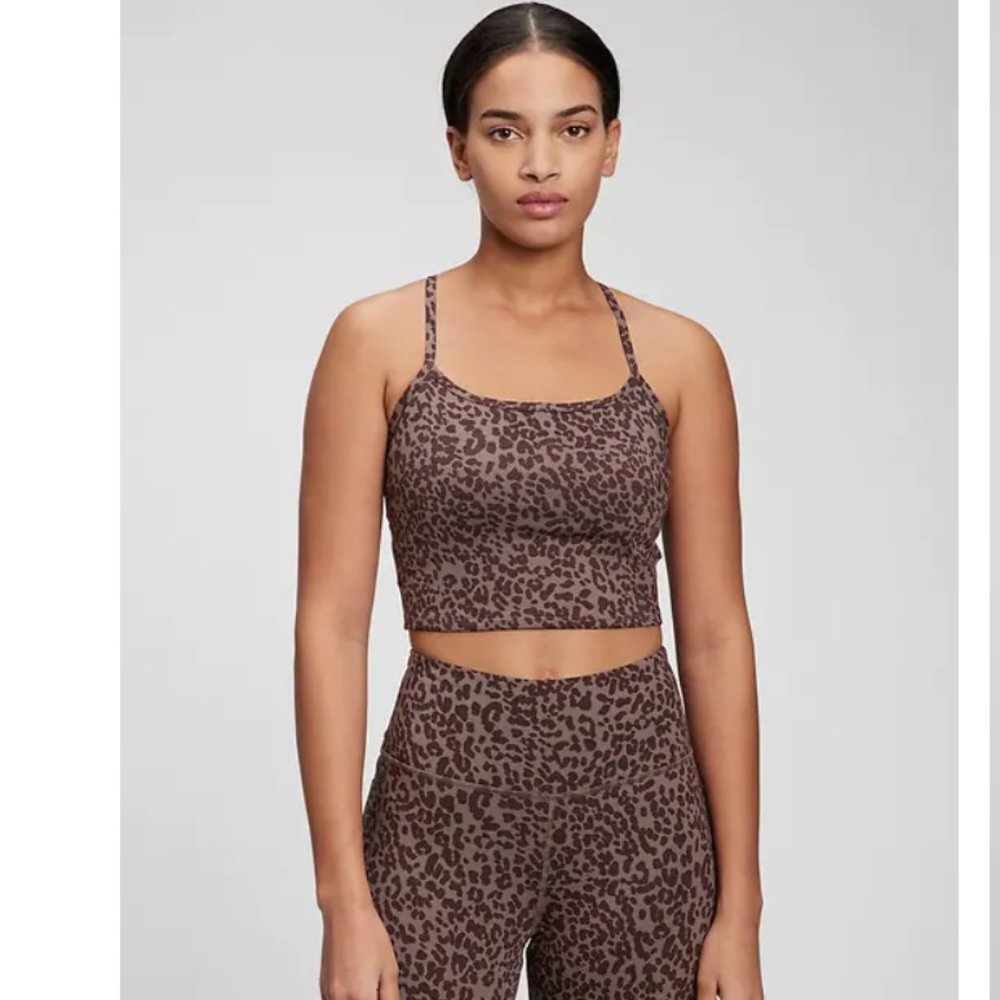 GAP Brown Leopard Print Crop Tank